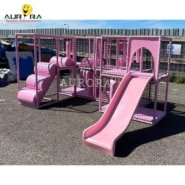 بازي نرم زمين بازي بچه ها در داخل در خارج از خانه رنگ پاستل صورتی برای فروش اتاق حس